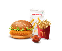Burger with Spiced Fries + Shake